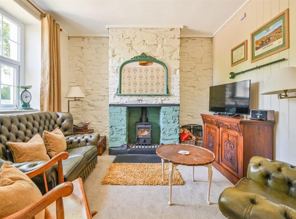 Living room at The Old Railway Cottage in Lydford, near Okehampton, Devon