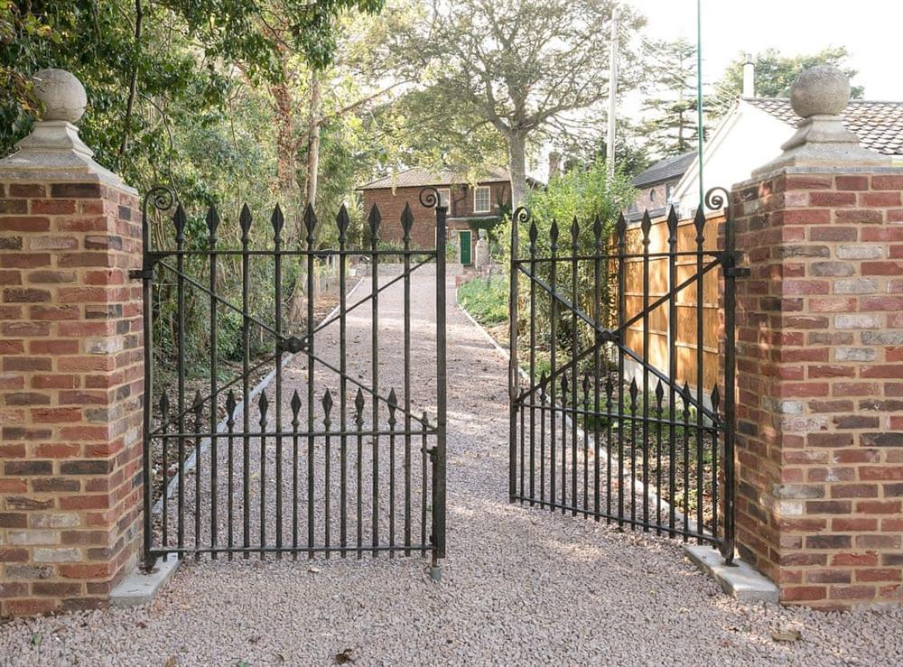 Gated entrance at The Old Rectory Cottage in Tothill, near Louth, Lincolnshire