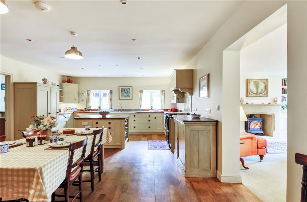 The generous open-plan dining kitchen at The Old Rectory Lodge, Dorchester