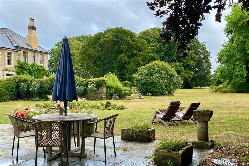 The terrace with garden furniture at The Old Rectory Lodge, Dorchester