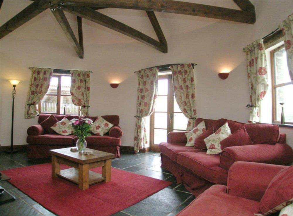 Living room at The Old Roundhouse in Hartland, Bideford, Devon., Great Britain