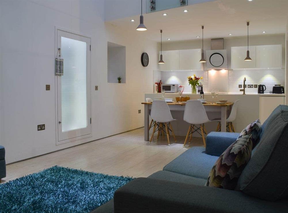 Open plan living space at The Old Smithy in Anstruther, Fife