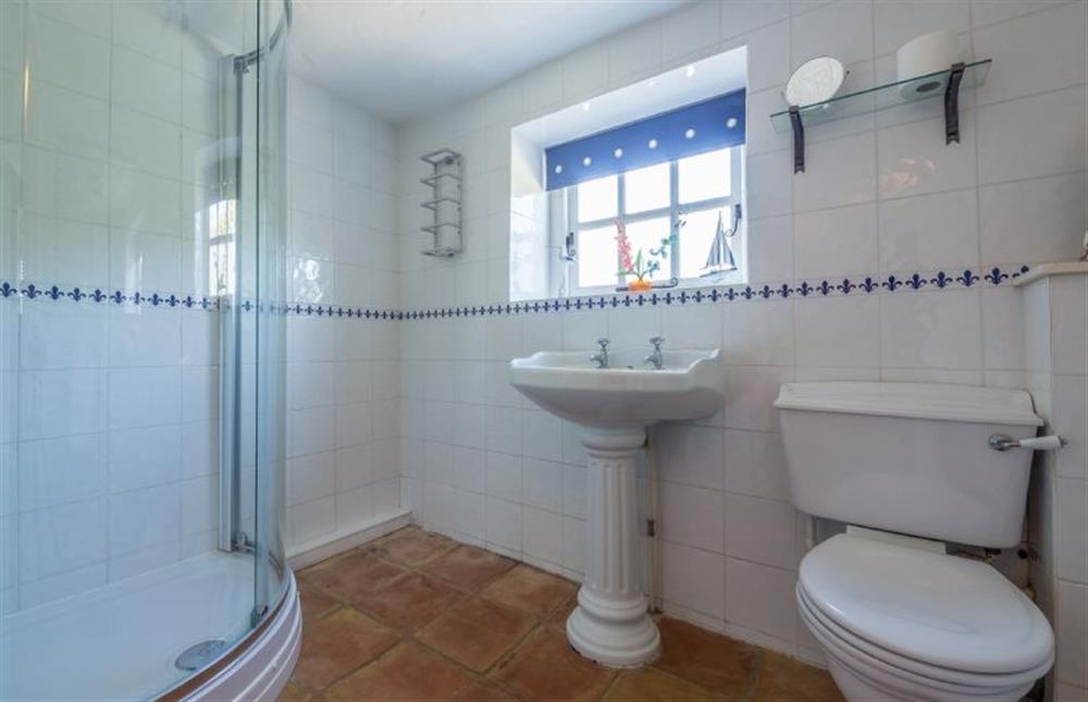 Ground floor: Sizeable Shower room with corner shower at The Old Smithy, Holme-next-the-Sea near Hunstanton