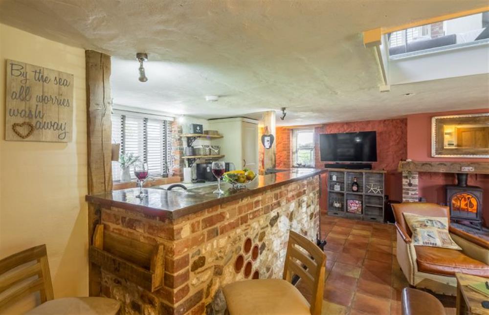 Ground floor: The copper worktop makes a great breakfast bar at The Old Smithy, Holme-next-the-Sea near Hunstanton