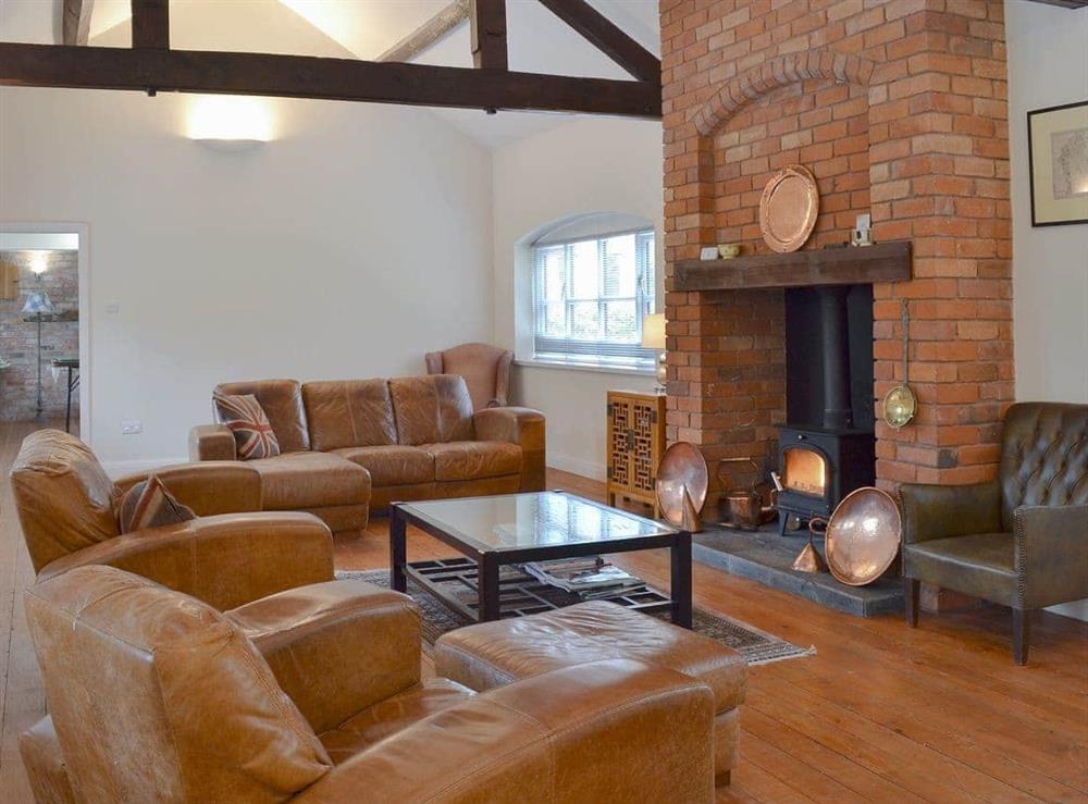 Large, comfortable living room at The Old Stables in Standon, Staffordshire