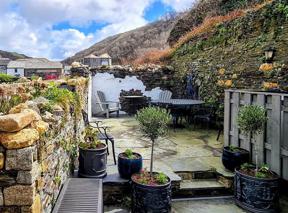 Patio at The Old Store House in Boscastle, Cornwall