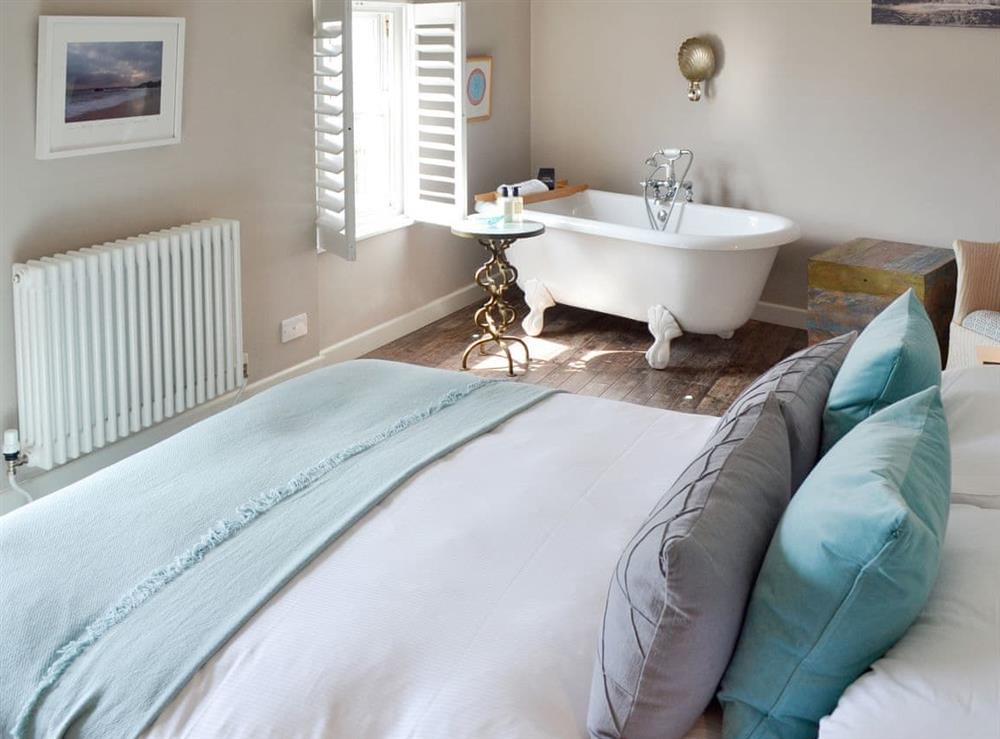 Peaceful double bedroom at The Old Stores in Mousehole, near Penzance, Cornwall