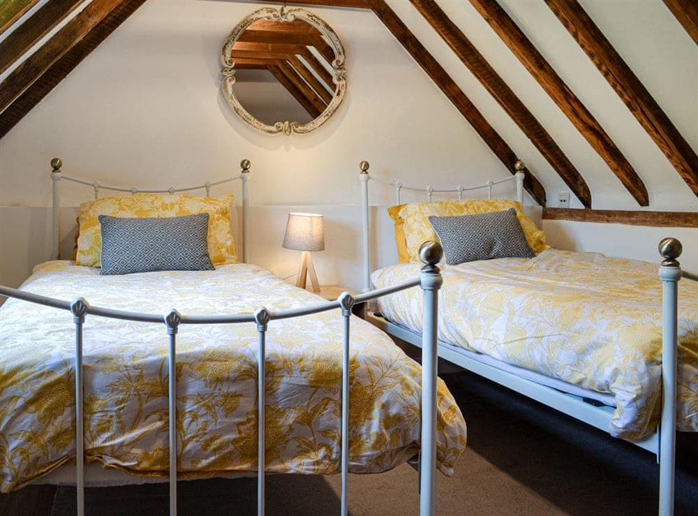 Twin bedroom at The Old Thatched Cottage in St Michaels, near Tenterden, Kent