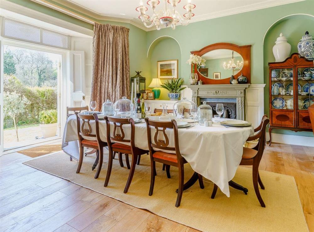 Dining room at The Old Vicarage in Laugharne, Dyfed