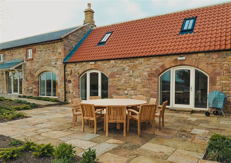 This is the patio at The Old Watermill, Beadnell
