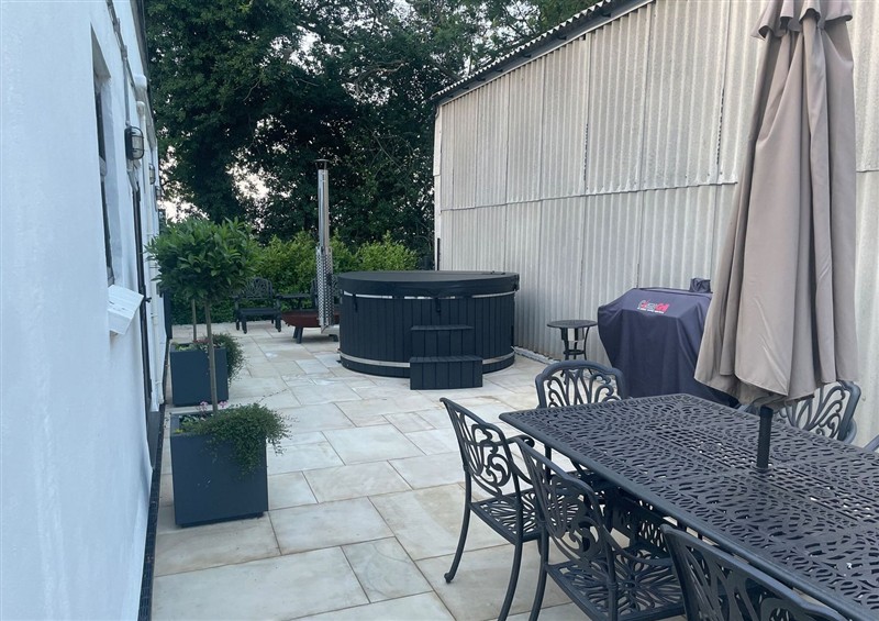 This is the patio at The Old Workshop, Wormshill near Harrietsham