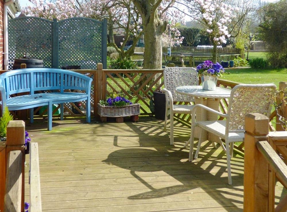 Decking at The Orchard in Langham, near Colchester, Essex