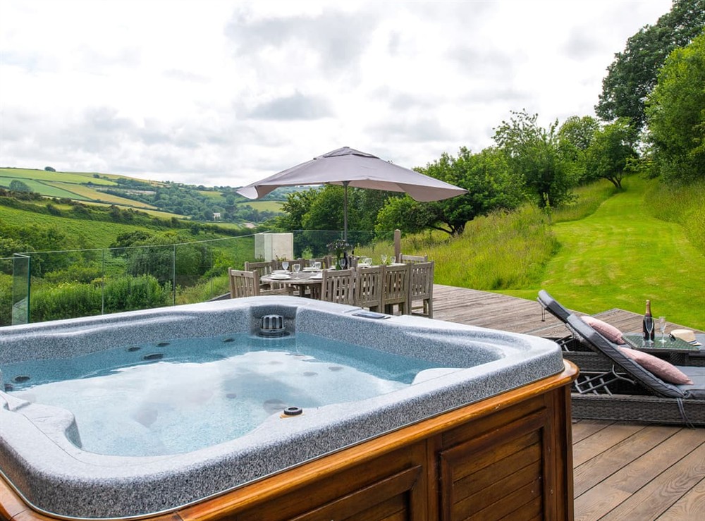 Jacuzzi at The Orchard Retreat in Combe Martin, Devon