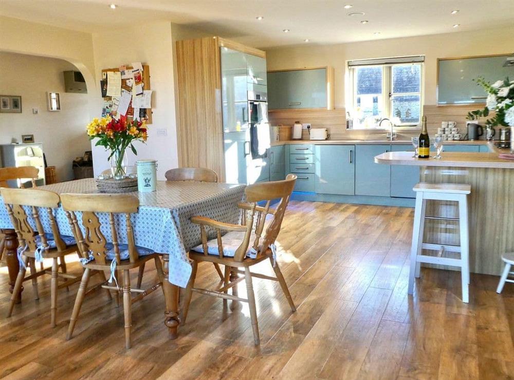 Morning sun floods the spacious kitchen at The Owl House in Bishops Waltham, Hampshire