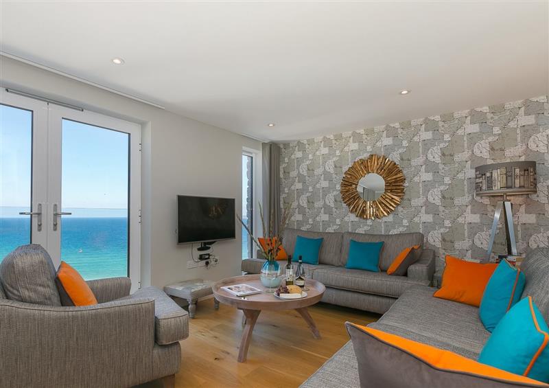 Relax in the living area at The Oyster, St Ives
