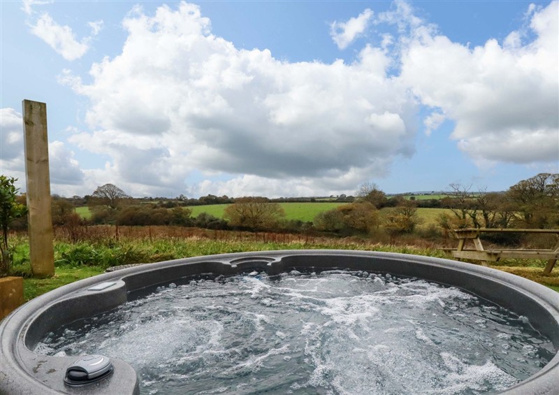 Enjoy the hot tub at The Palm, Tremenhere Farm near Ponsanooth