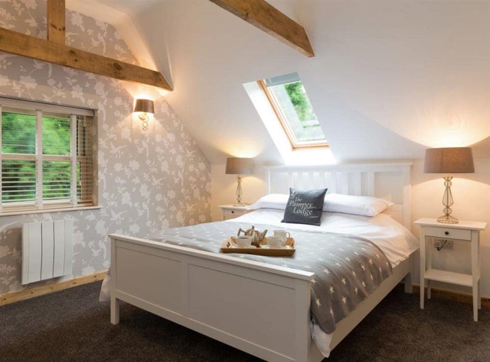Double bedroom at The Pamper Lodge in Sleights, near Whitby, North Yorkshire