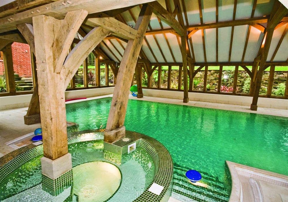 Shared indoor heated swimming pool at The Peacock Barn in Burton-On-Trent, Staffordshire