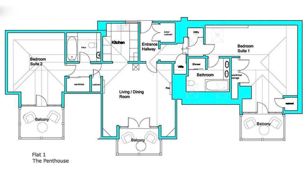The Penthouse - Floor Plan at The Penthouse (Woodside) in Bennett Road, Salcombe