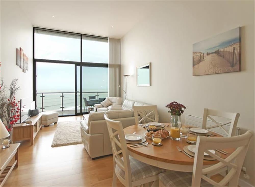 Open plan living space at The Penthouse in Horizon View, Westward Ho!