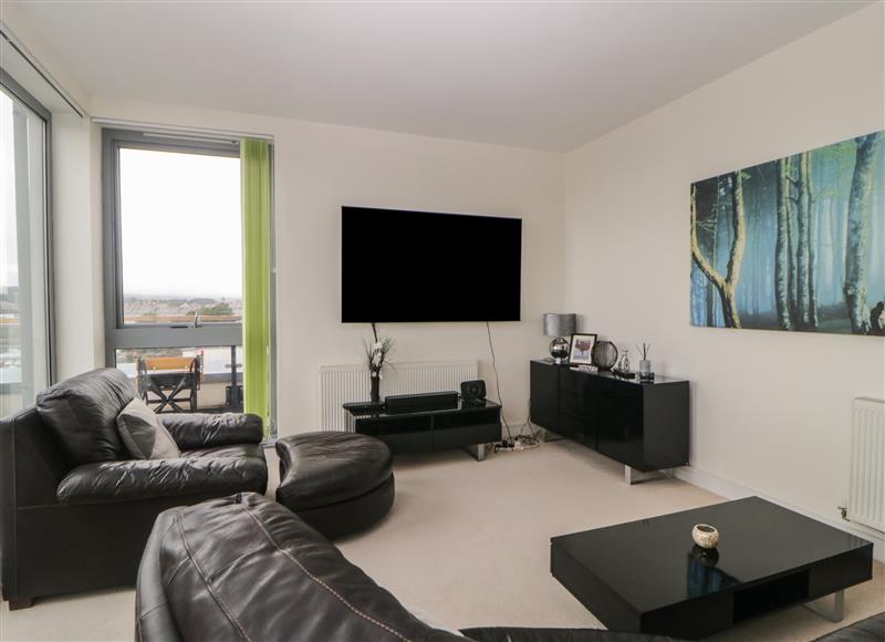 The living room at The Penthouse, Phoenix Quay, Plymouth