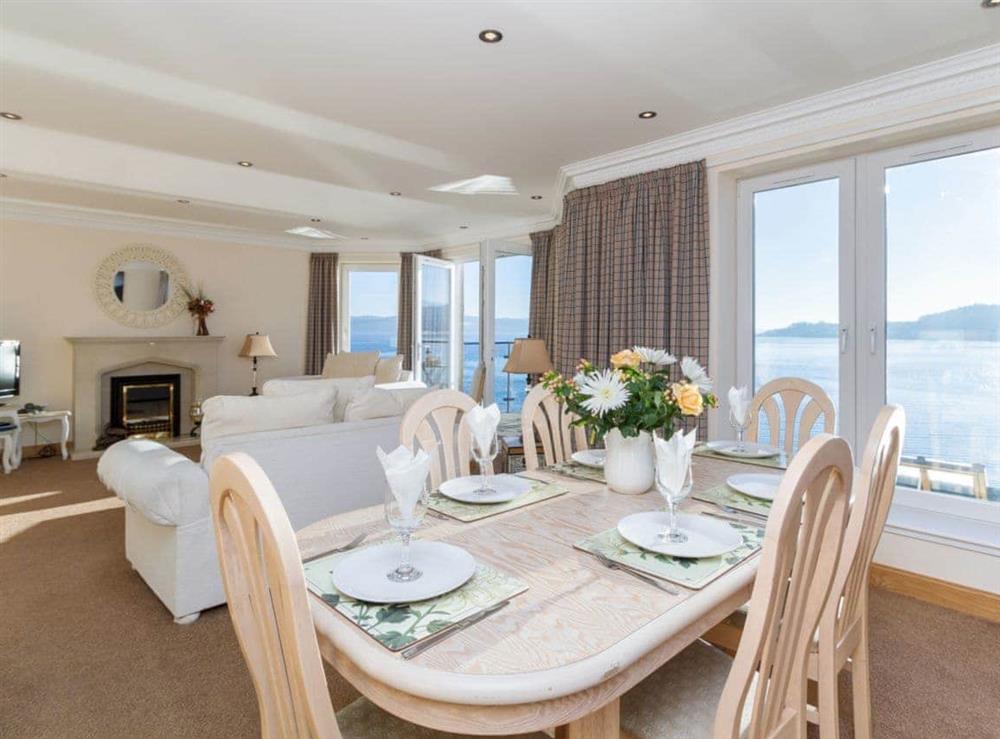 Enjoy the spectacular views from the dining area at The Penthouse in Strone, near Dunoon, Argyll