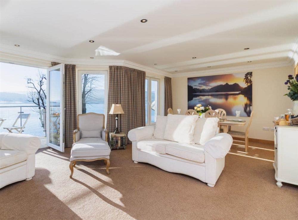 Sunny and spacious living area at The Penthouse in Strone, near Dunoon, Argyll