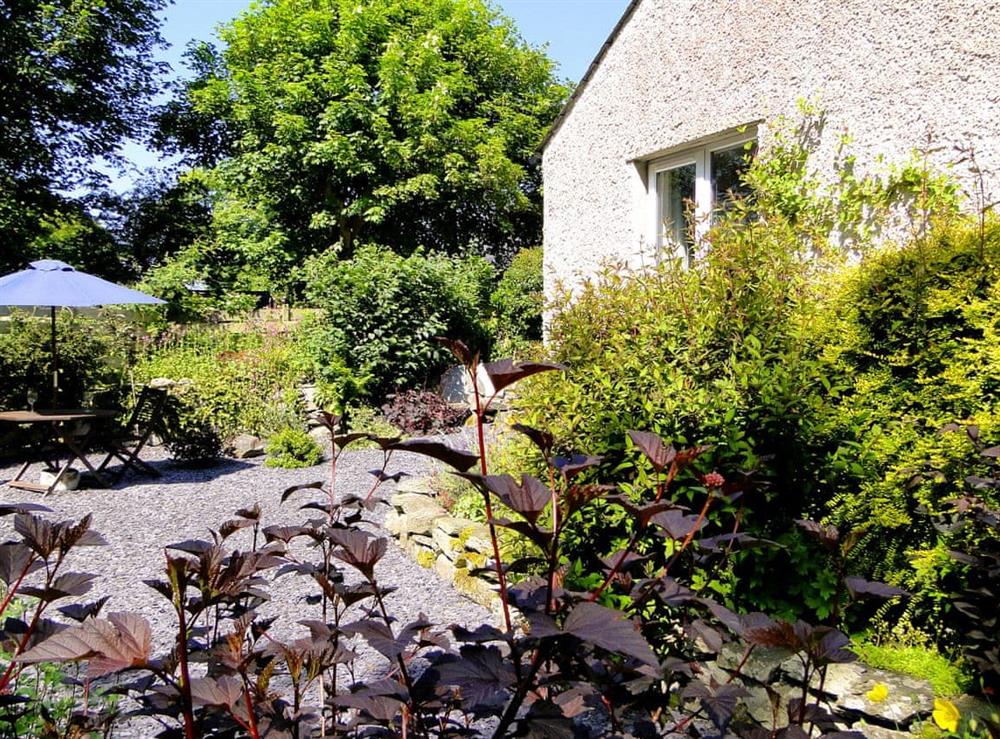 Beautiful garden and patio area at The Pigsty in Llanddeusant, near Holyhead, Anglesey, Gwynedd