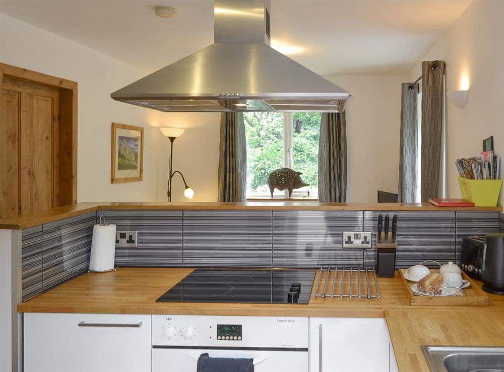 Well-equipped fitted kitchen at The Pigsty in Llanddeusant, near Holyhead, Anglesey, Gwynedd
