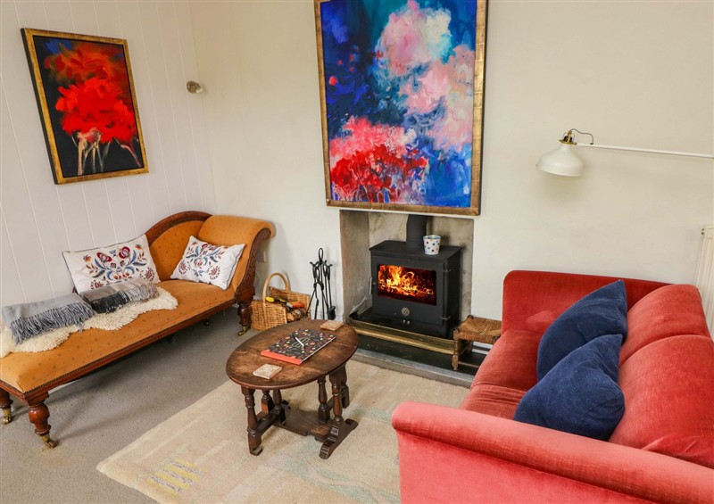 The living area at The Pink House, Nine Wells near Solva