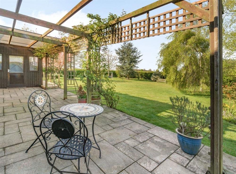 Patio at The Poplars in Catwick, near Beverley, North Humberside