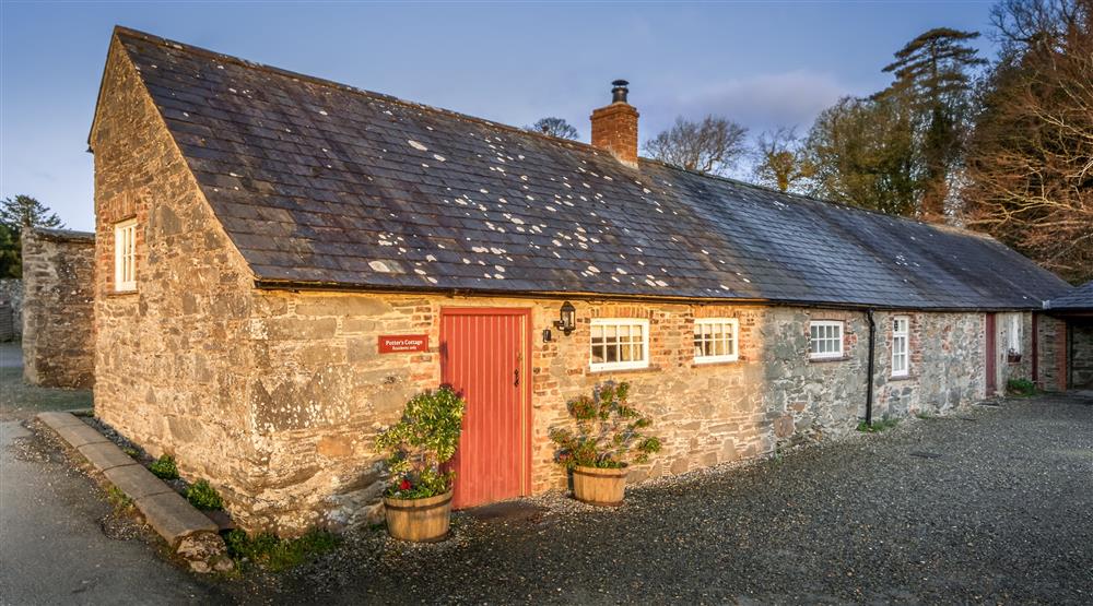 The exterior of The Potter's Cottage, County Down at The Potter's Cottage in Strangford, Downpatrick