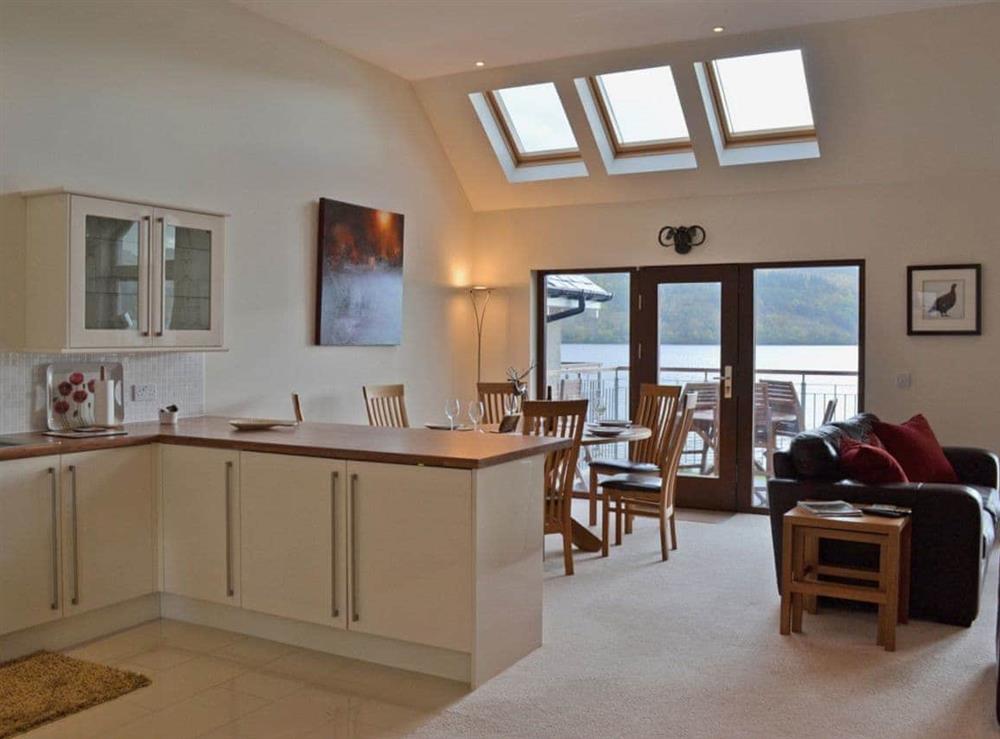 Light and airy open plan living space at The Quaich in Fearnan, by Aberfeldy, Perthshire