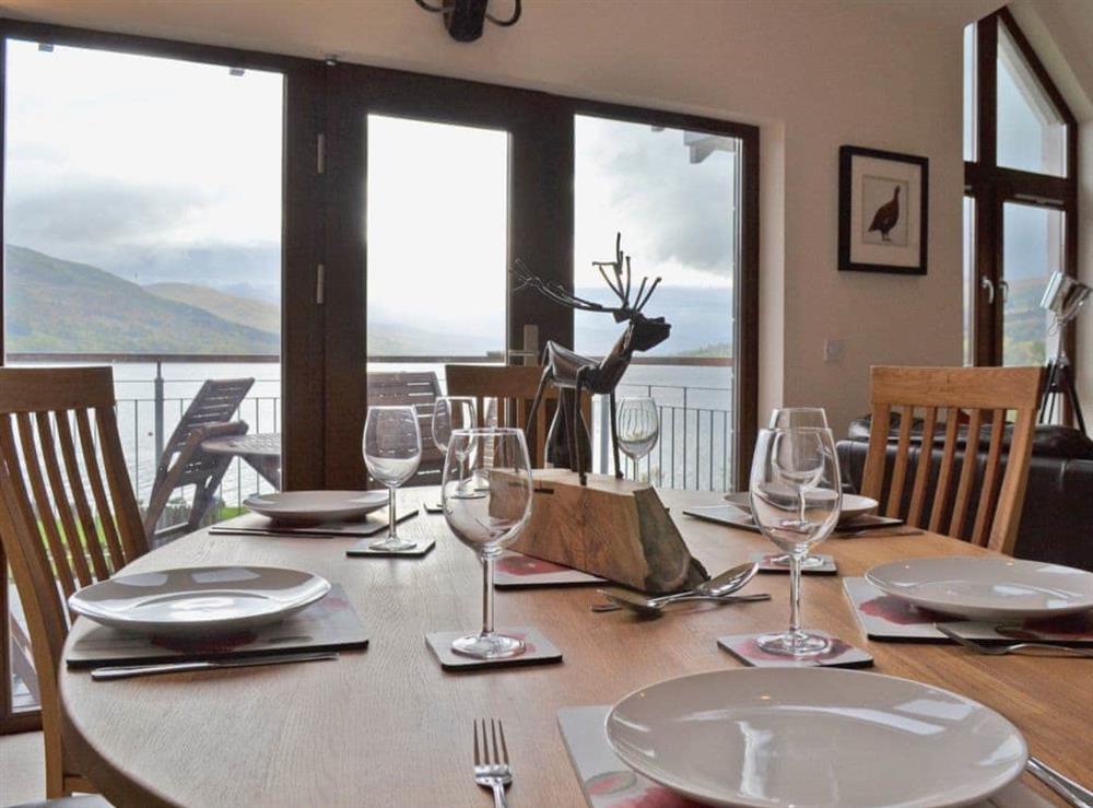 Wonderful views over the loch from the dining area at The Quaich in Fearnan, by Aberfeldy, Perthshire