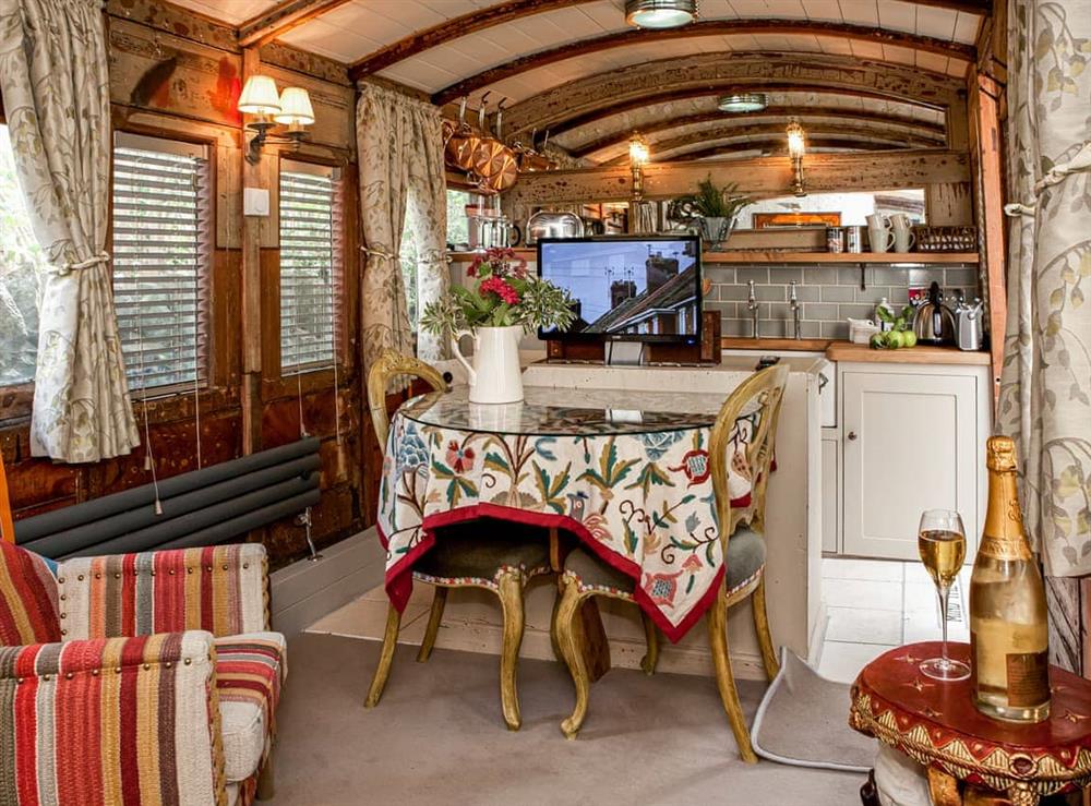 Open plan living space at The Railway Carriage in Helmsley, North Yorkshire