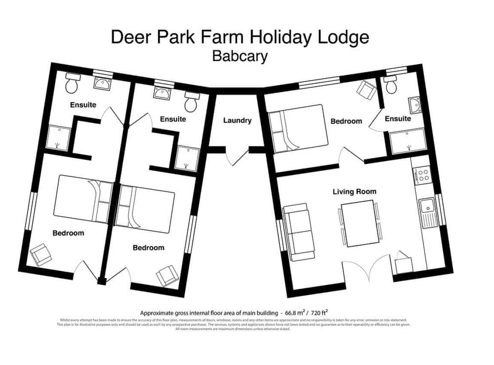 Floor plan at The Retreat at Deer Park Farm in Babcary, near Somerton, Somerset