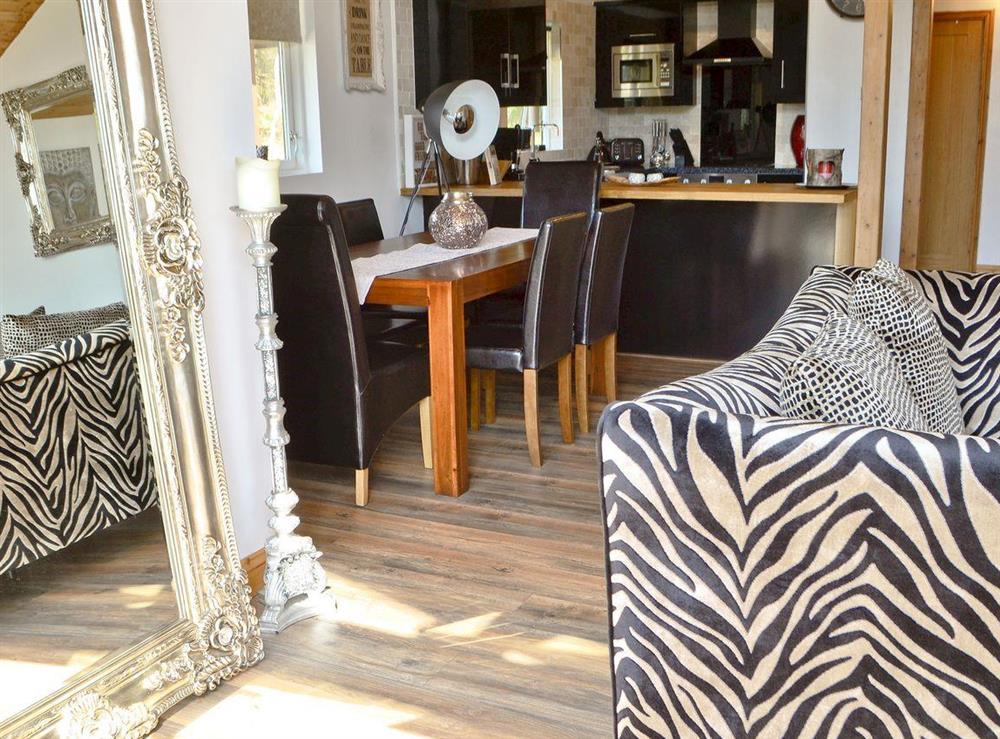 Contemporary open plan living/dining room/kitchen at The Retreat in Otterburn, near Bellingham, Northumberland