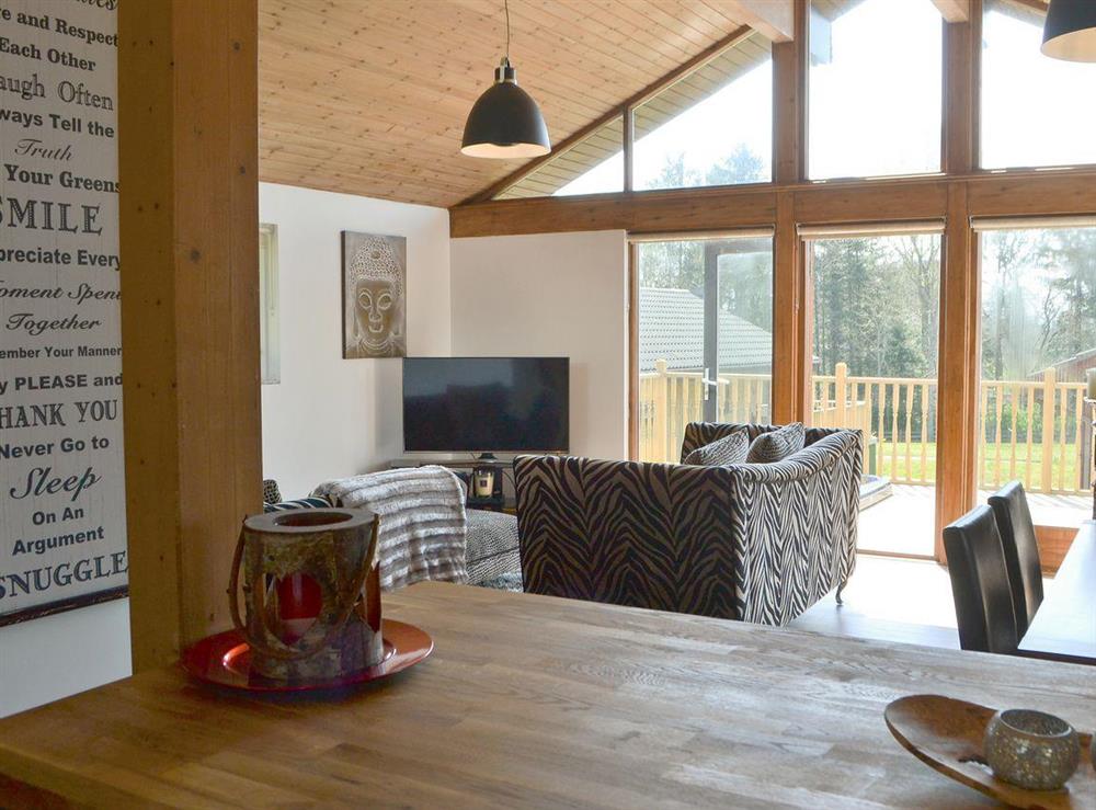 Light and airy open plan living/dining room/kitchen at The Retreat in Otterburn, near Bellingham, Northumberland