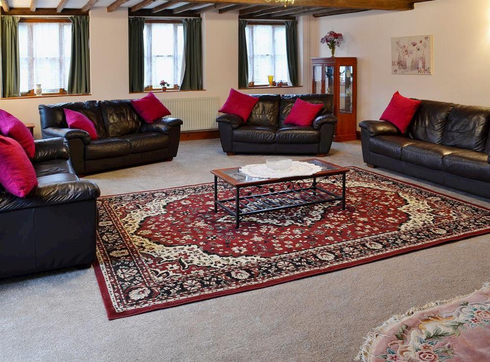 Living room at The Retreat in Uploders, Bridport, Dorset., Great Britain