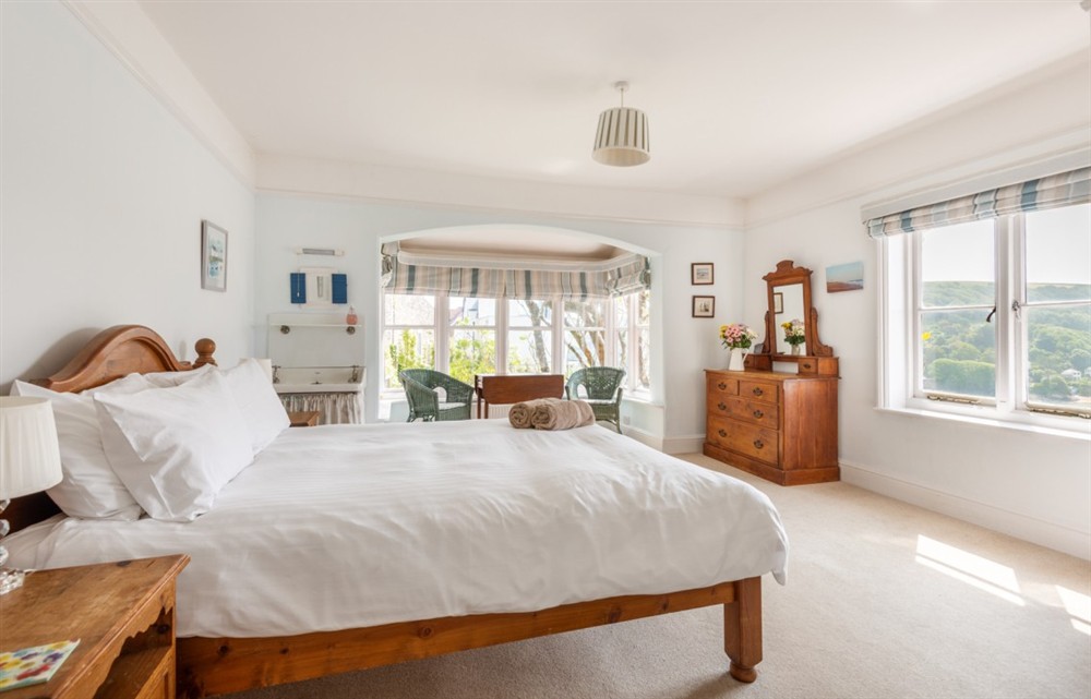 One of the 6 bedrooms at The Ridings in Salcombe