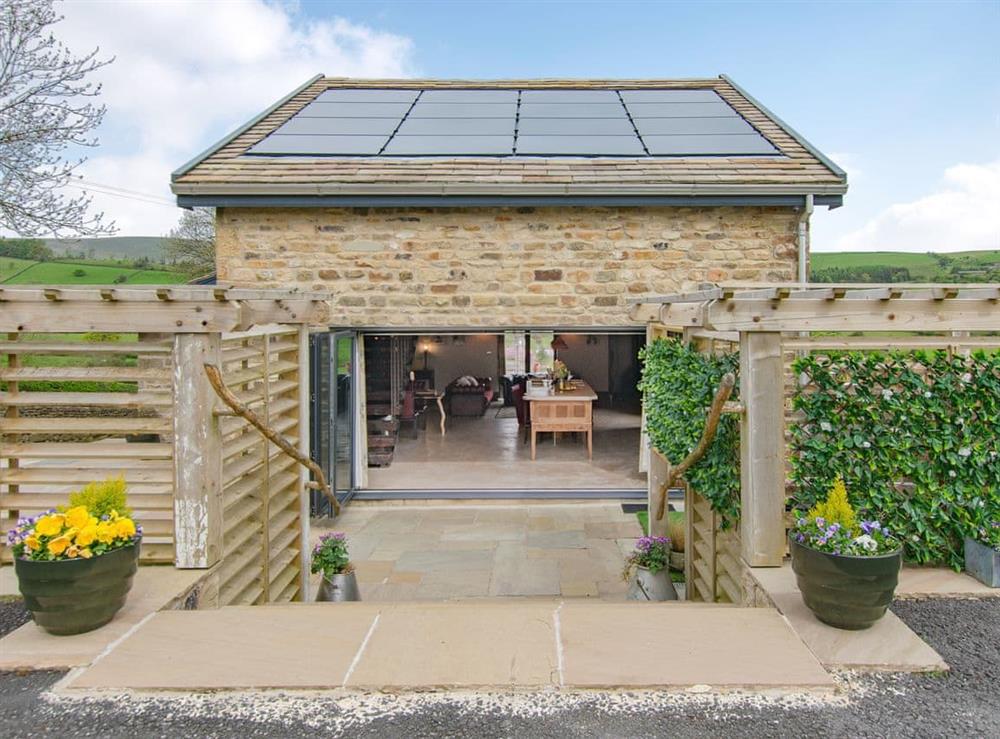 Bi-folding doors leading to outdoor living space at The Rookery in Roughlee, near Barrowford, Lancashire
