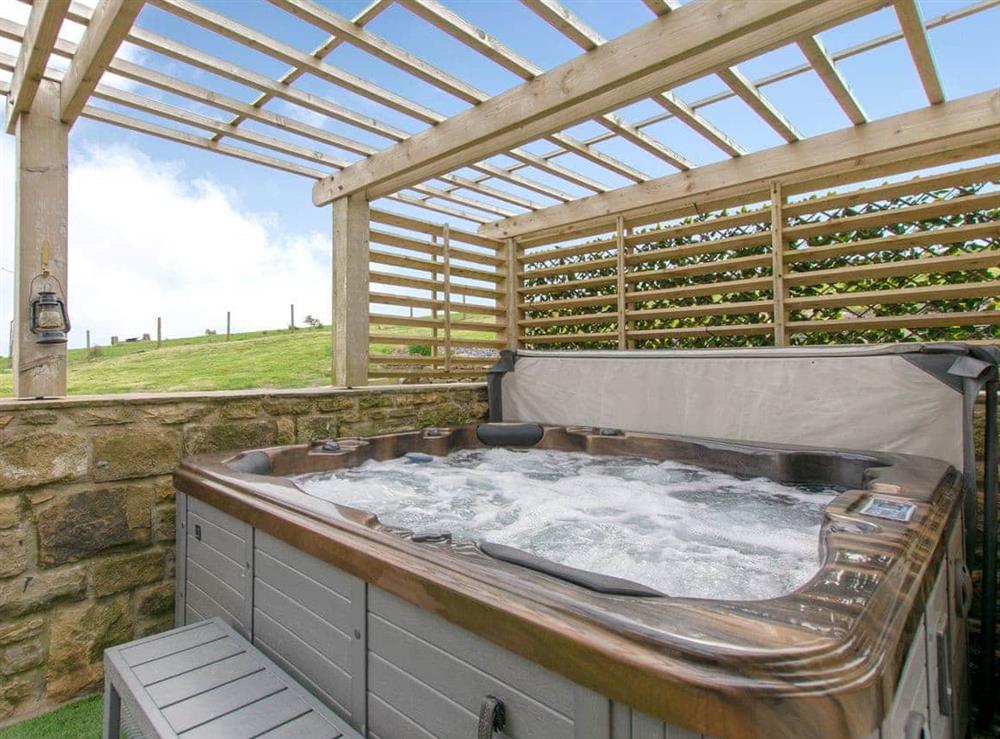 Wonderful, relaxing private hot tub at The Rookery in Roughlee, near Barrowford, Lancashire