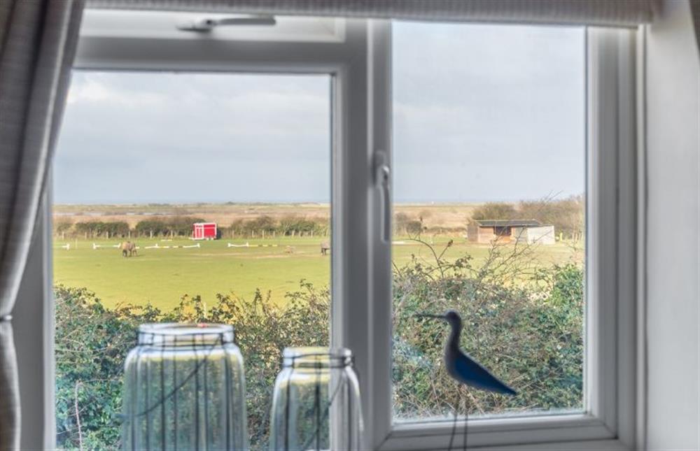 First floor: View from master bedroom at The Roost, Titchwell near Kings Lynn