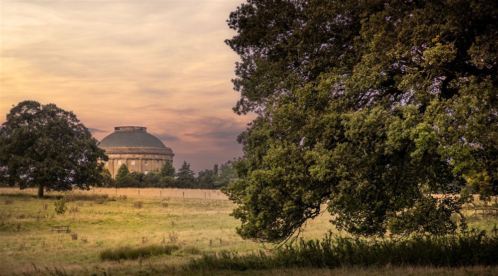 The grassy parkland at The Round House in Bury St Edmunds, Suffolk