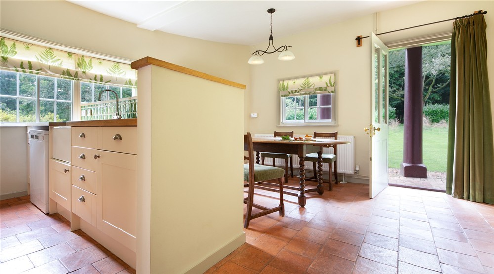 The open-plan kitchen and dining room at The Round House in Bury St Edmunds, Suffolk