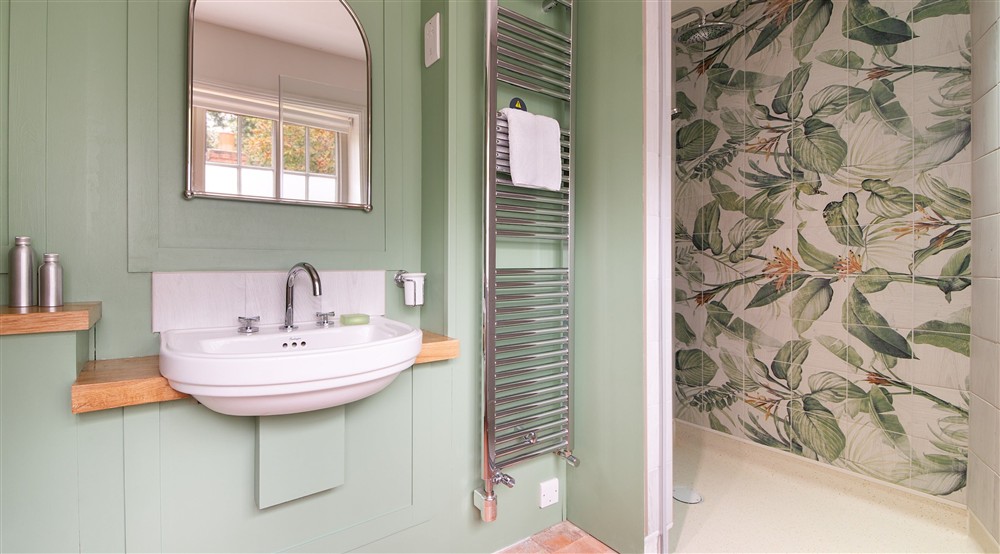 The shower room on the ground floor of The Round House, Suffolk at The Round House in Bury St Edmunds, Suffolk