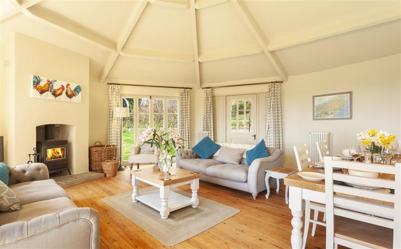 Enjoy the living room at The Round House, Nr Dulverton