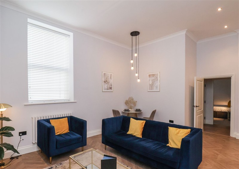 Relax in the living area at The Salisbury Apartment 103, Scarborough