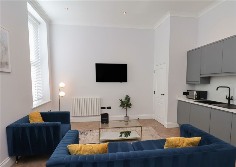 The living room at The Salisbury Apartment 104, Scarborough