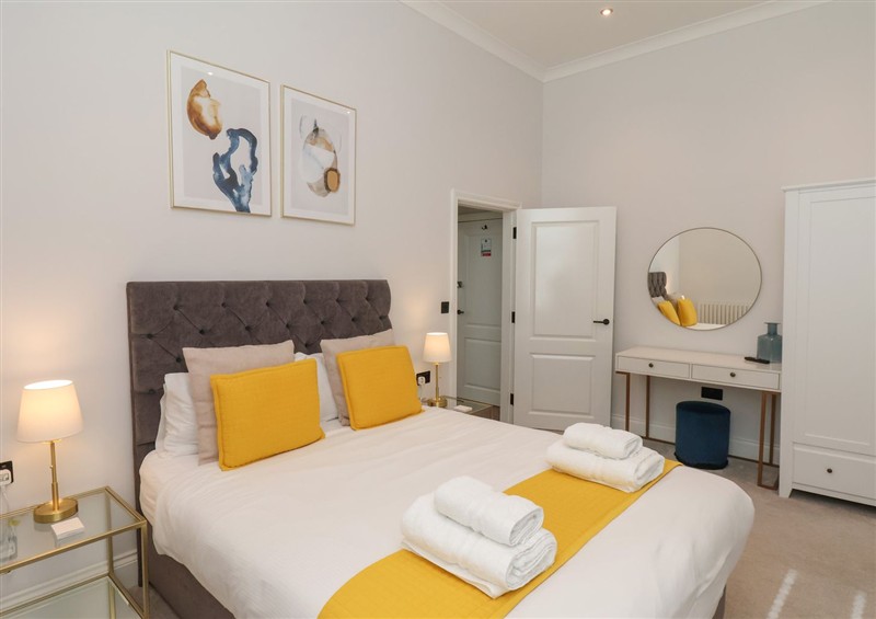 This is the bedroom at The Salisbury Apartment 104, Scarborough